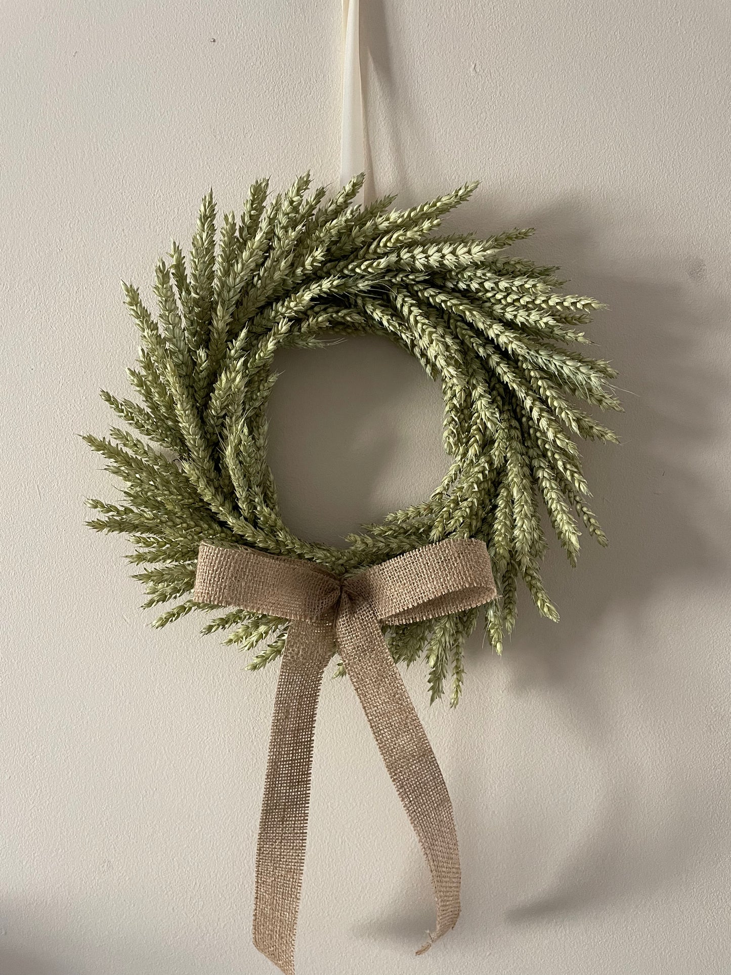 Wheat Wreath with Hessian Bow