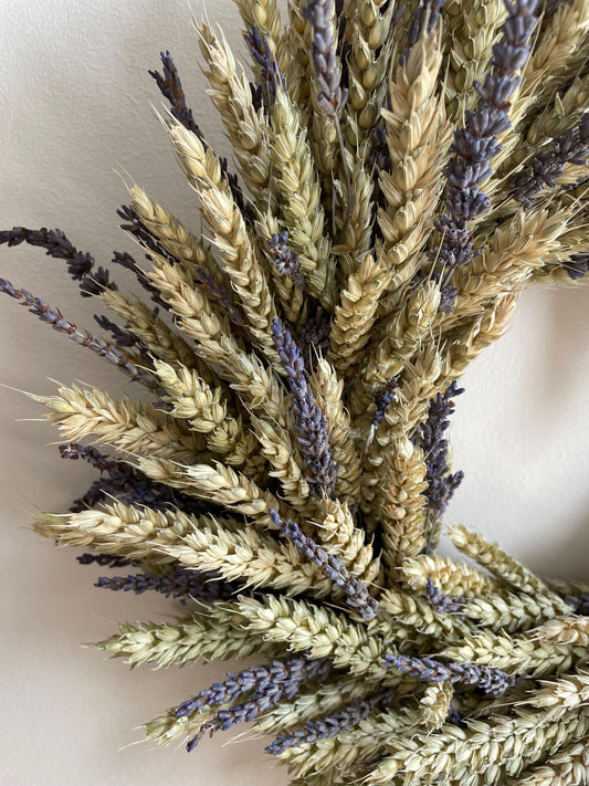Dried Wheat and Lavender Wreath