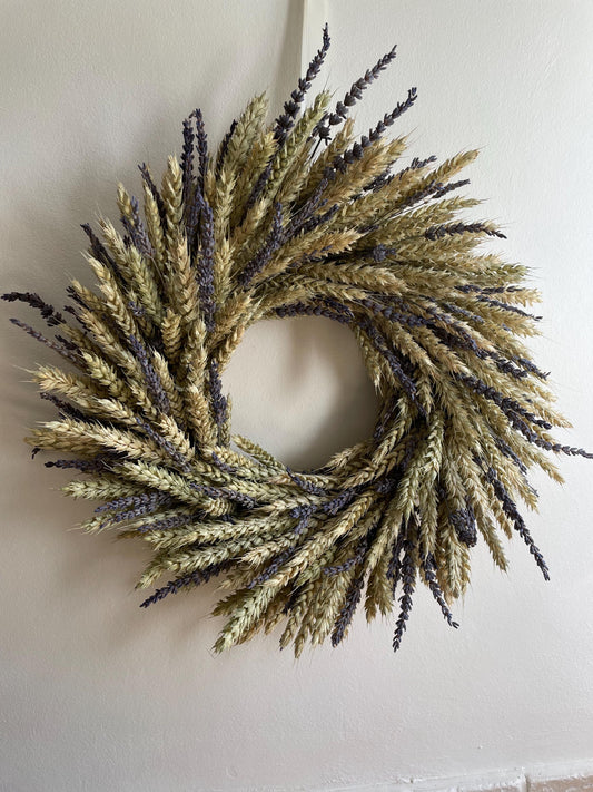 Dried Wheat and Lavender Wreath