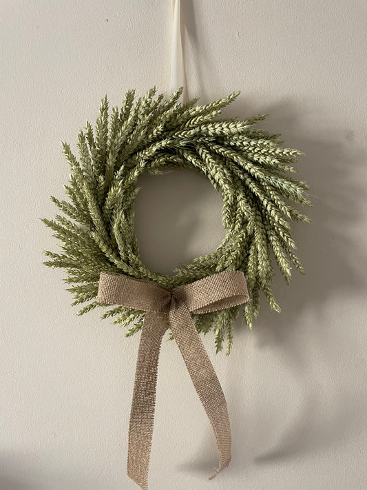 Wheat Wreath with Hessian Bow